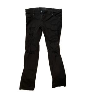 Focus Slim Straight Fit Distressed Black Jeans 36x32
